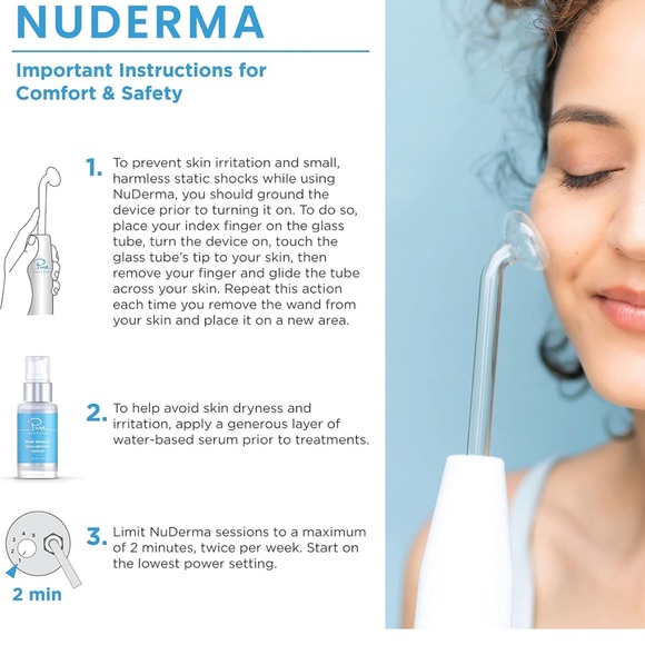 NuDerma Portable Handheld Skin Therapy Wand Machine w/Neon - Picture 3 of 3